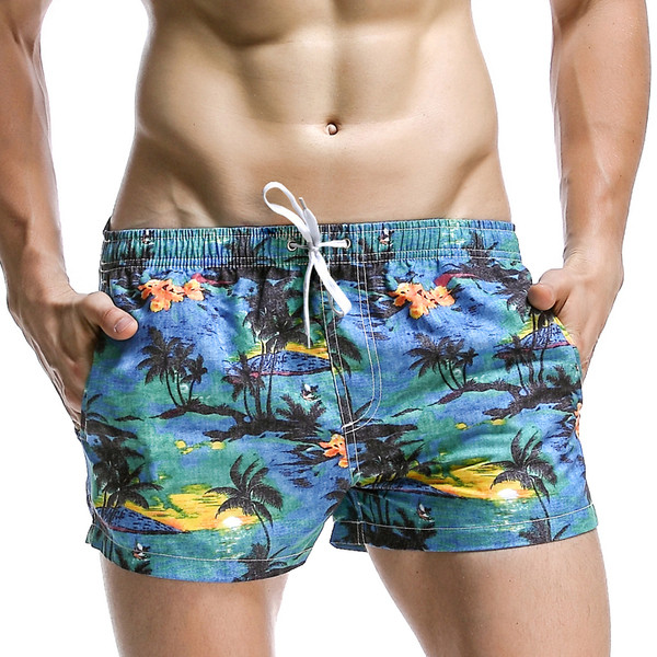 Мъжки къси бански във флорален десен