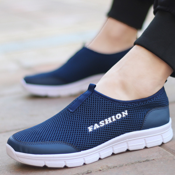 Mocasini pentru bărbați din material respirabil cu talpă plată