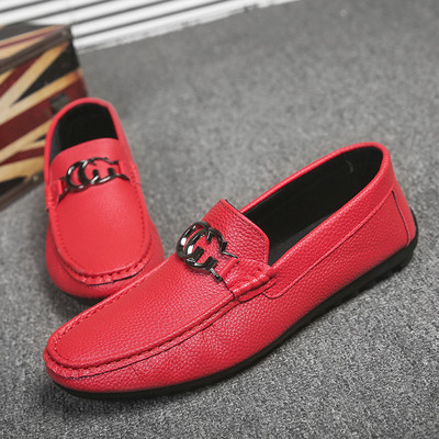 Mocasini eleganti pentru barbati din piele ecologica cu element metalic in mai multe culori