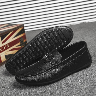 Mocasini eleganti pentru barbati din piele ecologica cu element metalic in mai multe culori