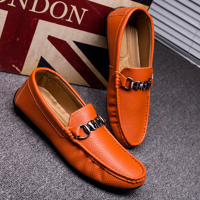 Mocasini eleganti pentru barbati din piele ecologica cu element metalic in mai multe culori