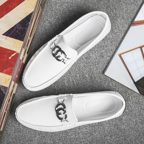 Mocasini eleganti pentru barbati din piele ecologica cu element metalic in mai multe culori