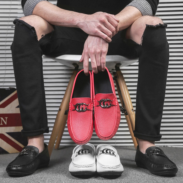 Mocasini eleganti pentru barbati din piele ecologica cu element metalic in mai multe culori