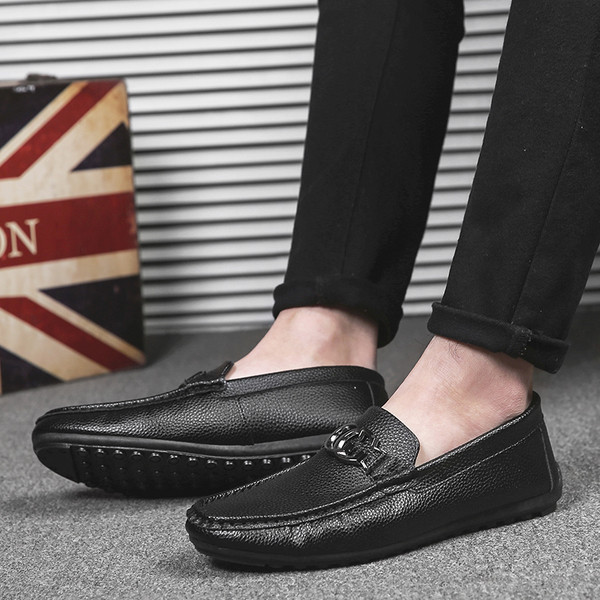 Mocasini eleganti pentru barbati din piele ecologica cu element metalic in mai multe culori