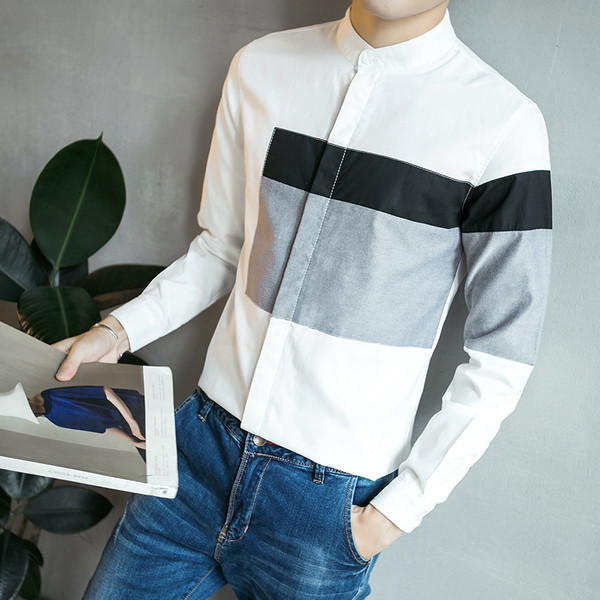 Cămașă bărbătească de primăvară-vară cu mâneci lungi