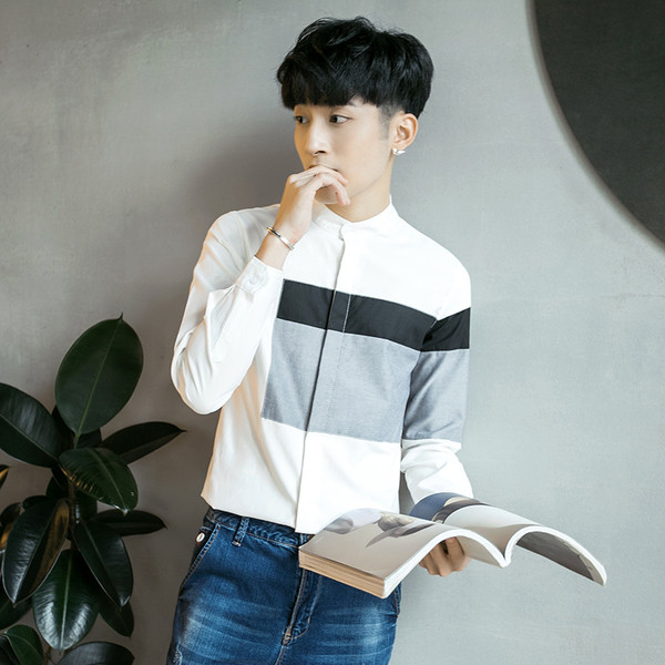 Cămașă bărbătească de primăvară-vară cu mâneci lungi