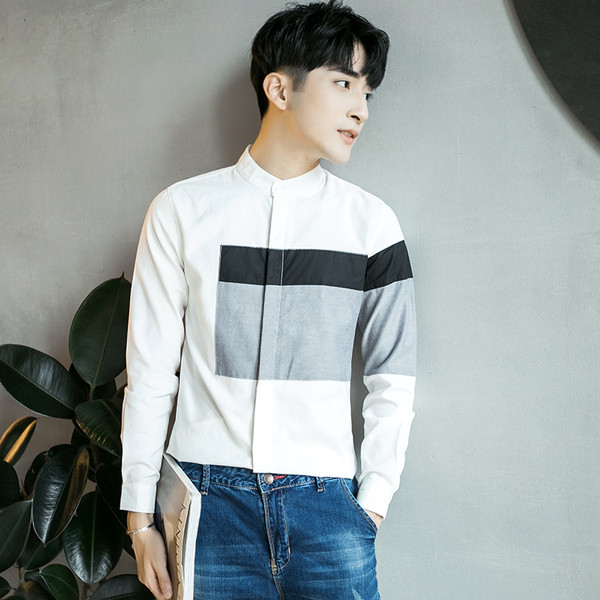 Cămașă bărbătească de primăvară-vară cu mâneci lungi