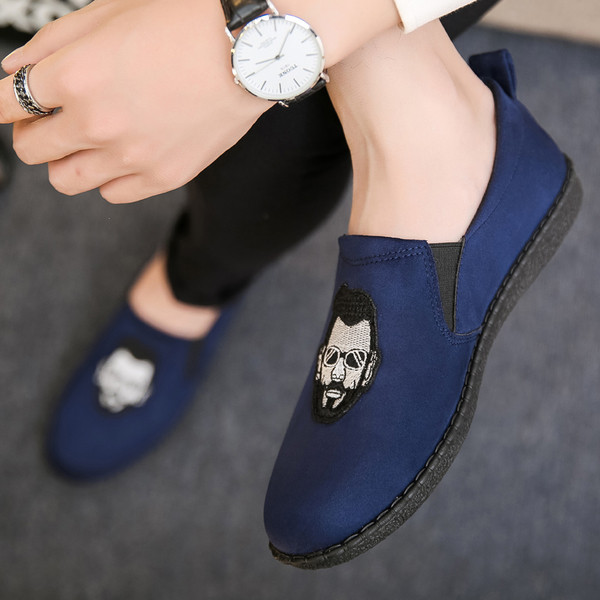 Mocasini barbatesti cu aplicare in 2 culori