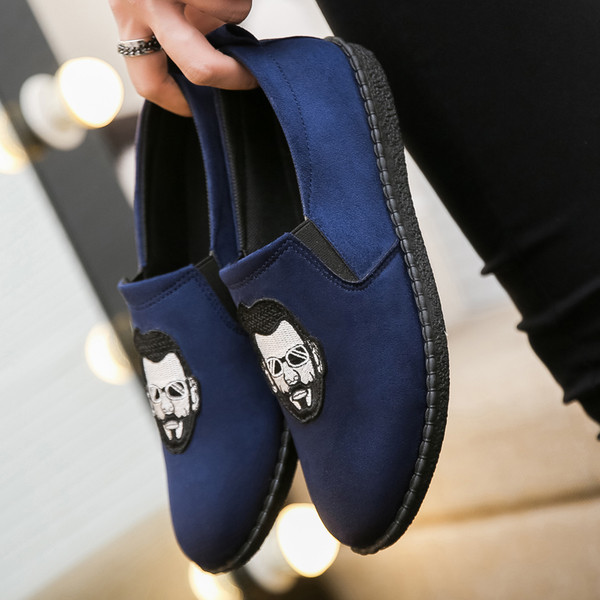 Mocasini barbatesti cu aplicare in 2 culori