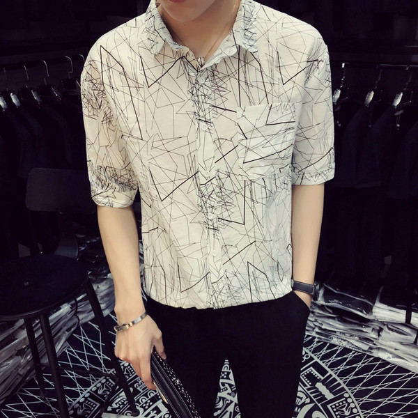 Cămașă de vară pentru bărbați cu mâneci 3/4 în mai multe culori