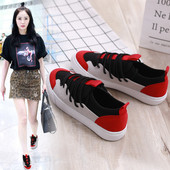 Tenisi moderni de dama cu sireturi in doua culori