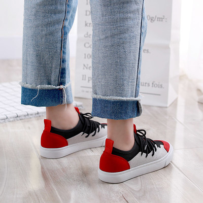 Tenisi moderni de dama cu sireturi in doua culori