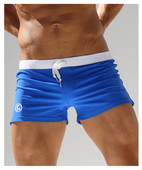 Costum de baie pentru bărbați cu talie elastică și fante laterale