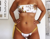 Costum de baie NOU pentru doamne in doua parti cu aplicatie tigru