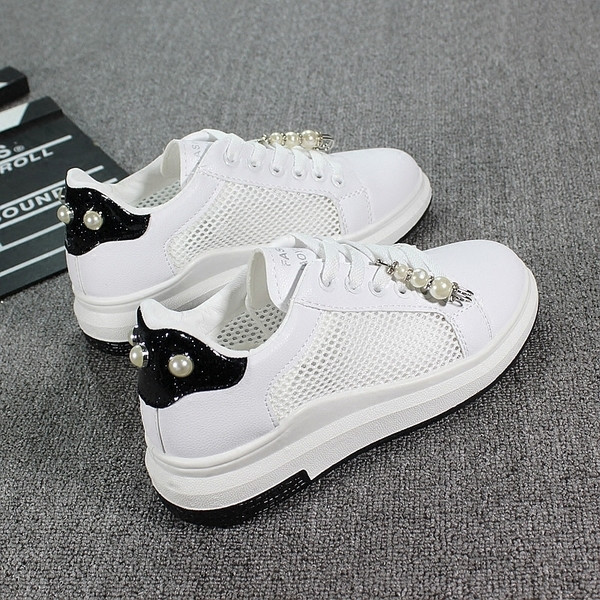 Adidasi de vara dama decorati cu perle in trei culori