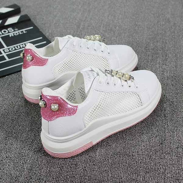 Adidasi de vara dama decorati cu perle in trei culori