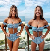 NOU costum de baie modern pentru doamne în două părți cu legături în partea de sus