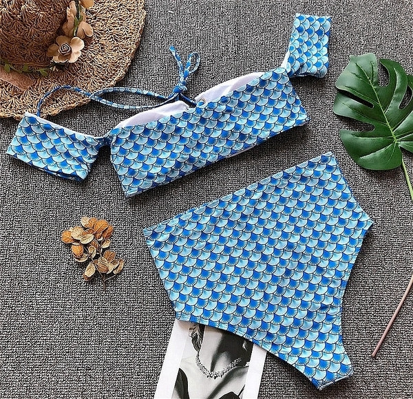 NOU costum de baie modern pentru doamne în două părți cu legături în partea de sus