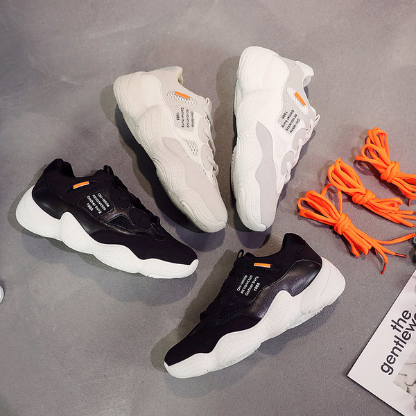 Tenisi casual dama in gri, alb si negru