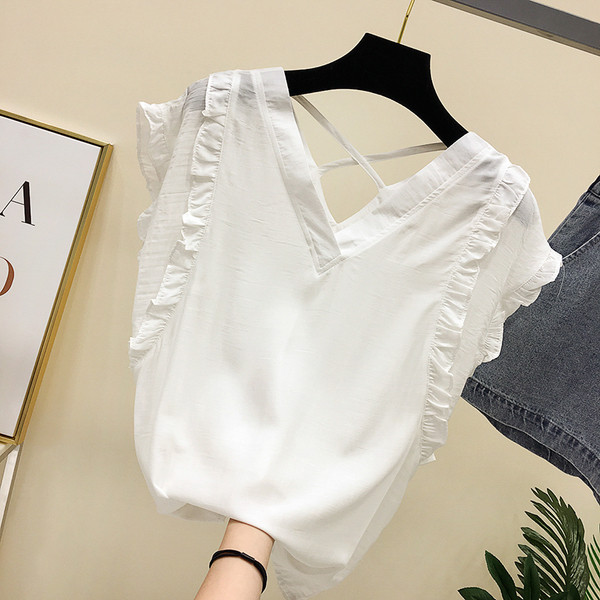 Bluza de dama cu decolteu in V si cravate in diferite culori