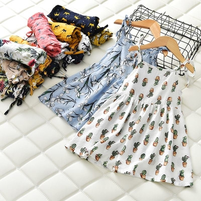 Children`s casual dress in several colors with print