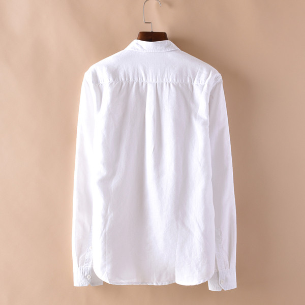 Cămașă de in pentru bărbați cu mâneci lungi în patru culori