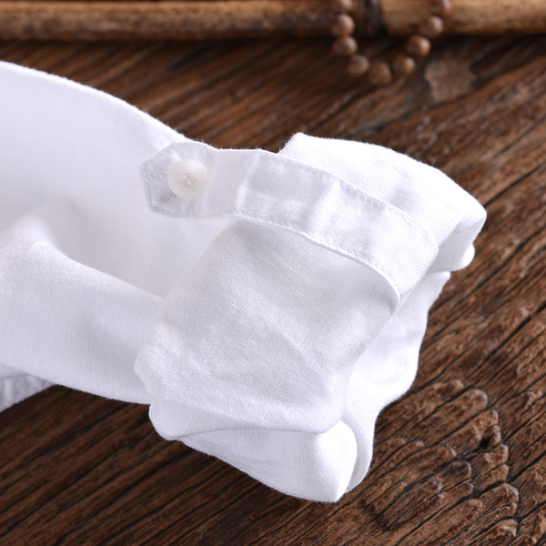 Cămașă de in pentru bărbați cu mâneci lungi în patru culori