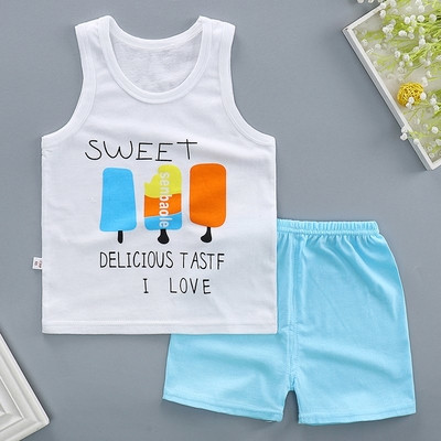 Set tricouri și pantaloni scurți pentru copii în mai multe culori potrivite pentru fete și băieți