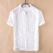 Cămașă bărbătească din bumbac cu mâneci scurte în patru culori