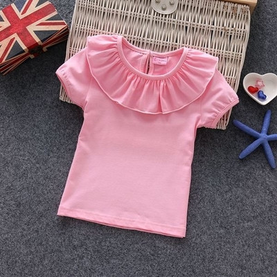 Детска изчистена тениска в няколко цвята със задно закопчаване