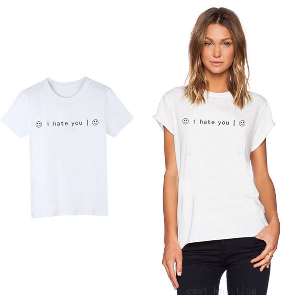 Γυναικείο μπλουζάκι με επιγραφή και O-λαιμόκοψη σε 2 χρώματα