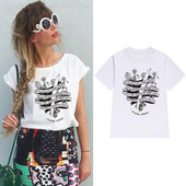 Καθημερινή γυναικεία T-shirt με τύπωμα και O-neckline