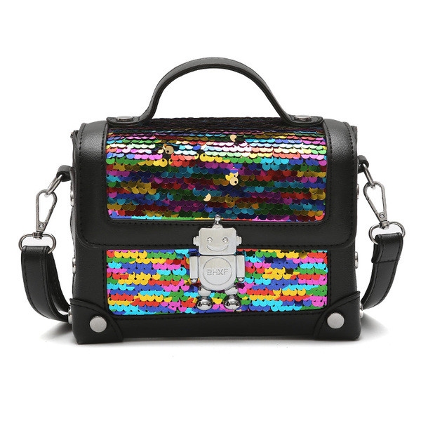 Geanta de dama din piele cu paiete in patru culori