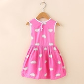 Παιδικό καθημερινό φόρεμα με μπροστινό κούμπομα σε διαφορετικά σχέδια