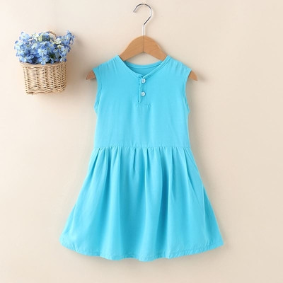 Παιδικό καθημερινό φόρεμα με μπροστινό κούμπομα σε διαφορετικά σχέδια