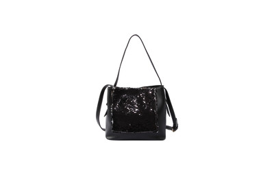 Geanta casual de dama cu paiete in alb, roz si negru