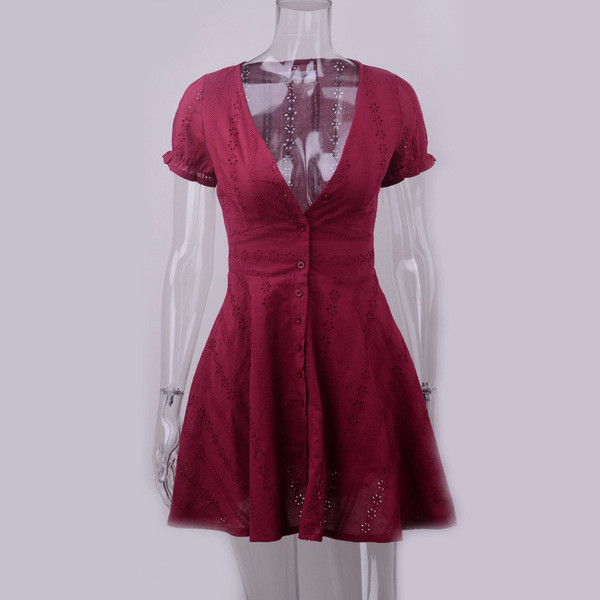 Rochie de dama fresh cu decolteu in V model in doua culori