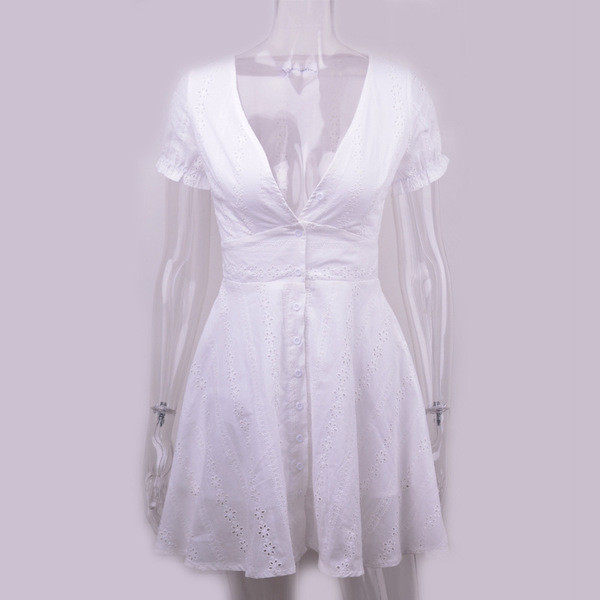 Rochie de dama fresh cu decolteu in V model in doua culori