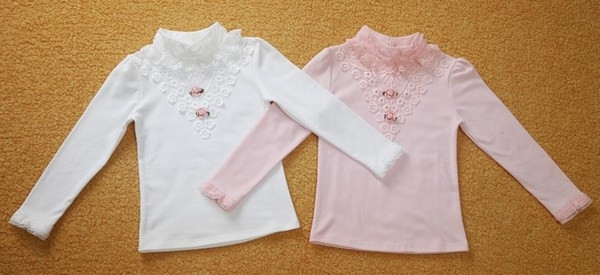 Παιδικό κομψό πουκάμισο για κορίτσια με κεντήματα, κορδέλα, λουλούδια και διακοσμητικές πέτρες