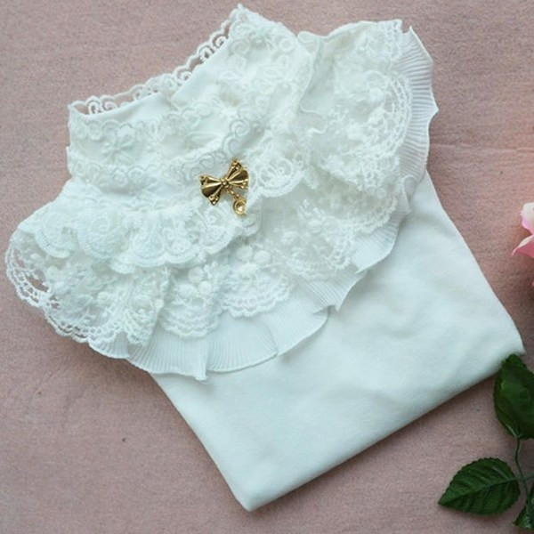 Παιδικό κομψό πουκάμισο για κορίτσια με κεντήματα, κορδέλα, λουλούδια και διακοσμητικές πέτρες