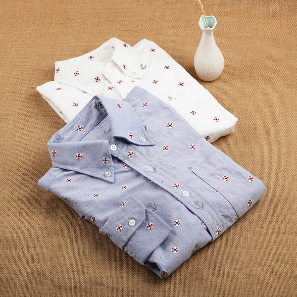 Cămașă modernă pentru bărbați, cu mâneci lungi, în albastru și alb