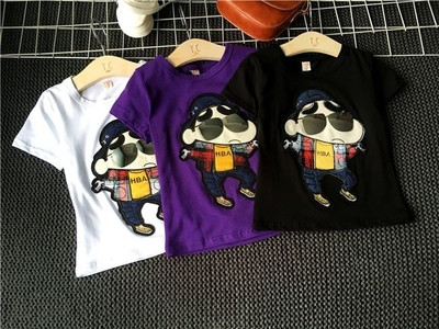 Детска модерна тениска за момчета в няколко цвята с апликация
