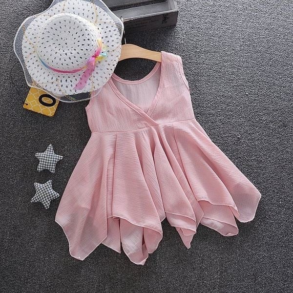 Rochie moderna pentru copii in mai multe culori cu decolteu in V