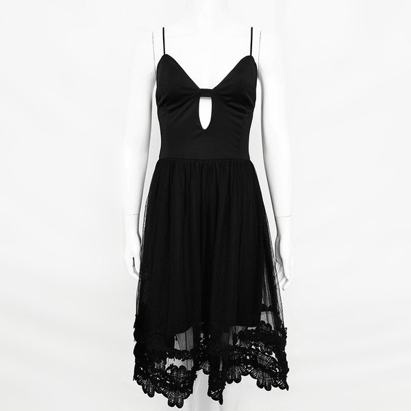 HIT Rochie elegantă pentru femei, cu bretele subțiri, decolteu în V și tul în două culori