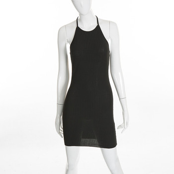 Μοντέρνο γυναικείο φόρεμα σε μαύρο και κίτρινο χρώμα