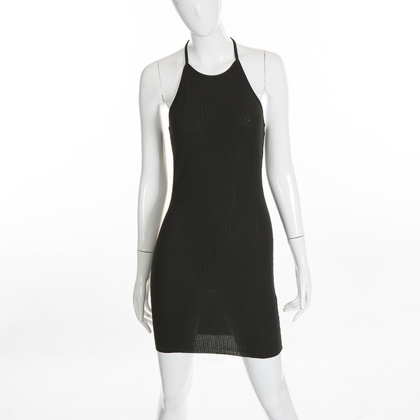 Μοντέρνο γυναικείο φόρεμα σε μαύρο και κίτρινο χρώμα