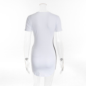 Alkalmi női ruha O-nyakkivágással több színben