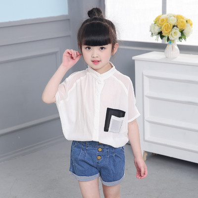 Παιδικό μοντέρνο πουκάμισο με διακοσμητική τσέπι