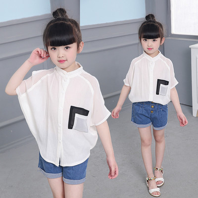 Детска модерна риза широк модел с декоративен джон