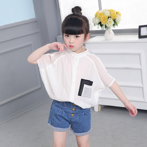 Παιδικό μοντέρνο πουκάμισο με διακοσμητική τσέπι